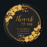 Classic Luxury Black & Gold Wedding Vielen Dank Magnet<br><div class="desc">Die Classic Luxury Black & Gold Floral Wedding bedankt sich bei Ihnen für die luxuriöse Schwarz-Gold-Palette, mit einem atemberaubenden goldenen Blumenmuster und modernem Typografie-Set vor schwarzem Hintergrund, das Eleganz und Eleganz ausstrahlt. Von dieser Seite aus können Sie die Sammlung sehen, um passende Produkte zu finden. -Zeile Anpassen mit dem Text...</div>