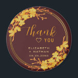 Classic Luxury Burgundy & Gold Wedding Vielen Dank Magnet<br><div class="desc">Die Classic Luxury Burgundy & Gold Floral Wedding danke Ihnen für den Tag hat einen dunkelburgundischen Hintergrund, der mit einem faszinierenden goldenen Blumenmuster und modernen Typografie geschmückt ist. Die Kombination aus dem reichen Bordeaux und dem schimmernden Gold schaffen eine elegante und luxuriöse Ästhetik. Von dieser Seite aus können Sie die...</div>