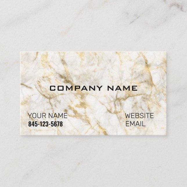 Classic Luxury White & Gold Marmor Business Card Visitenkarte (Vorderseite)