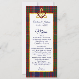 Classic MacDonald Tartan Wedding Menu Einladung