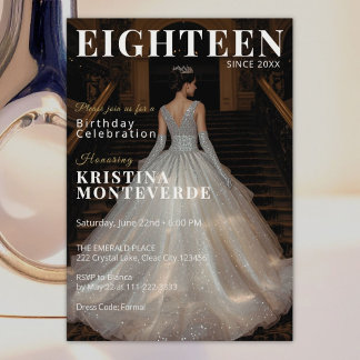 Classic Magazine Style 18. Geburtstag Einladung