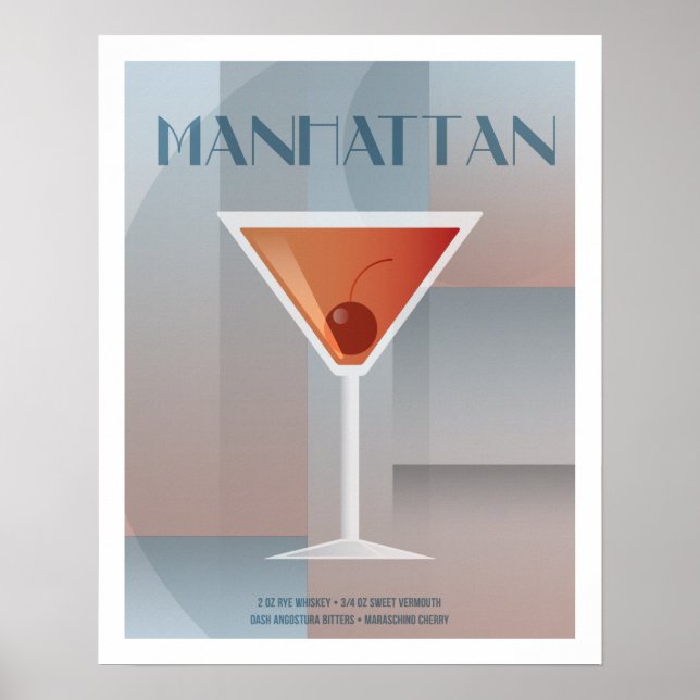 Classic Manhattan Cocktail Poster (Vorne)