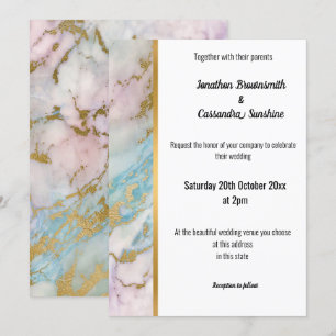CLASSIC MARBLE PASTEL GOLD TRIM EINLADUNG
