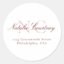 Classic Maroon Minimalistisch Two Monogram