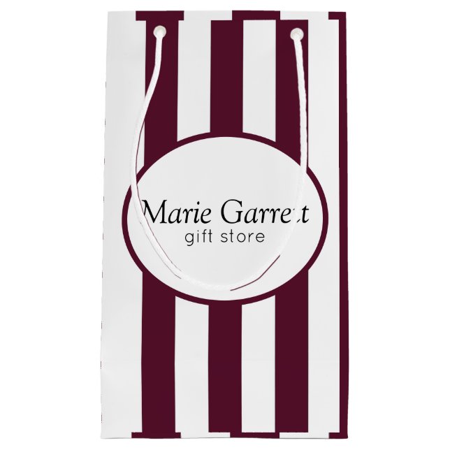 Classic Maroon Stripes Custom Kleine Geschenktüte (Vorderseite)