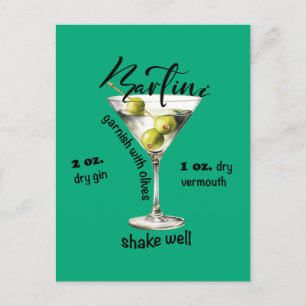 Classic Martini Rezept Cocktail Bar Postkarte