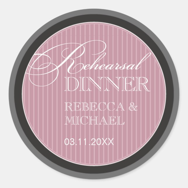Classic Mauve Pinstripe Probe Dinner Sticker (Vorderseite)