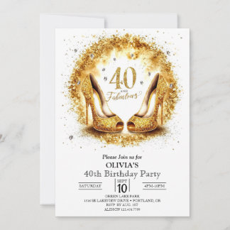 Classic Meilenstein Digital Gold 40. Geburtstag Einladung