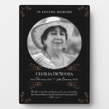 Classic Memorial Custom Foto für Black Gold Wirbel