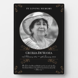 Classic Memorial Custom Foto für Black Gold Wirbel Fotoplatte