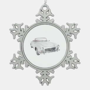Classic Mercedes Convertible Weihnachtsschmuck Schneeflocken Zinn-Ornament