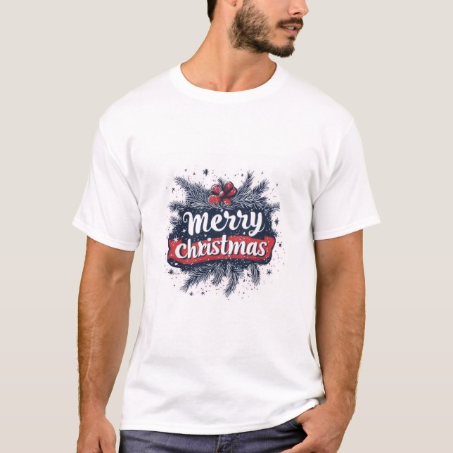 Classic Merry Christmas T-Shirt” T-Shirt (Vorderseite)
