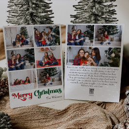 Classic Merry Christmas Vertical Nine Foto Feiertagskarte