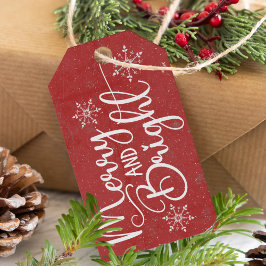 Classic Merry und Bright Trendy Christmas Geschenkanhänger