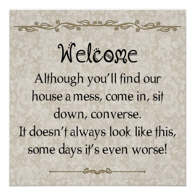 Classic Messy House Apology Poster (Vorderseite)