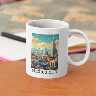 Classic Mexico City CDMX Retro Vintage Travel Kaffeetasse