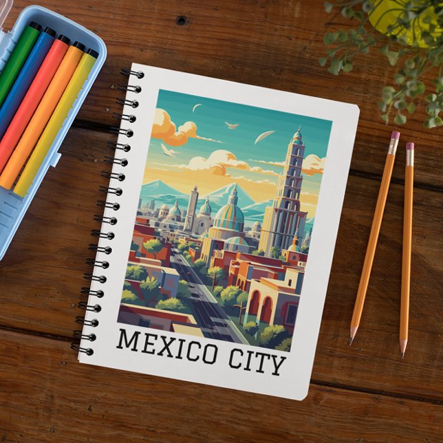 Classic Mexico City CDMX Retro Vintage Travel Notizblock (Classic Mexico City CDMX Retro Vintage Travel Notebook)