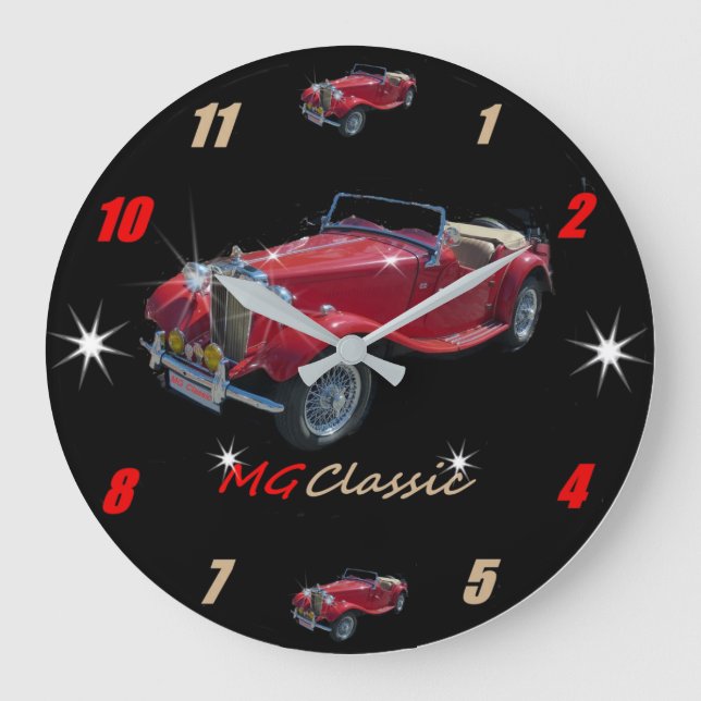 Classic MG Roadster Wallclock Große Wanduhr (Vorderseite)