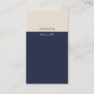 Classic Midnight Blue & Beige SocialMedia Vertikal Visitenkarte