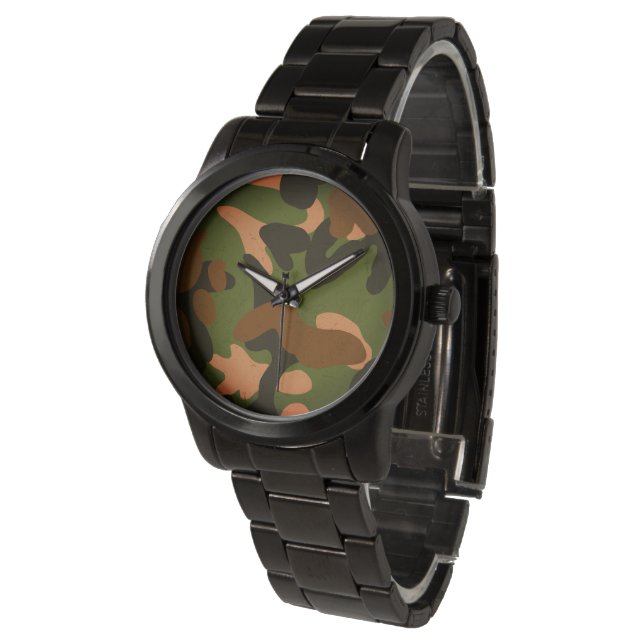 Classic Military Camo Pattern Armbanduhr (Schrägansicht)