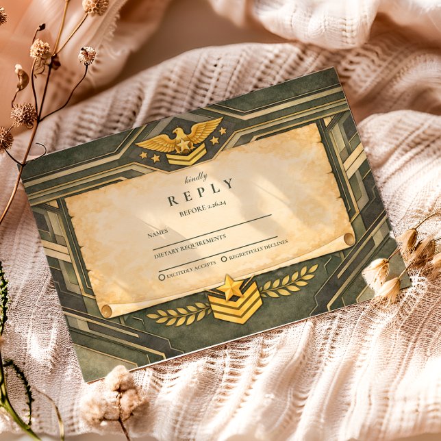 Classic Military Graduation Ceremony RSVP Karte (Von Creator hochgeladen)