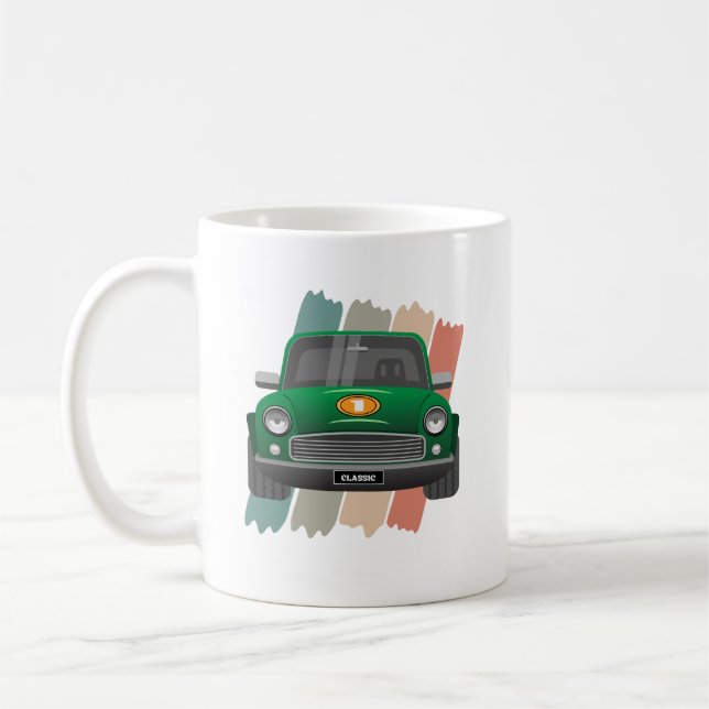 Classic Mini Car Green Kaffeetasse (Links)