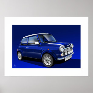 Classic Mini Cooper Poster Illustration