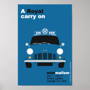 Classic Mini RAC Patrol van minimalistische Kunst Poster