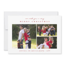 Classic Minimal Moderne frohe Weihnachten Rot 3 Fo