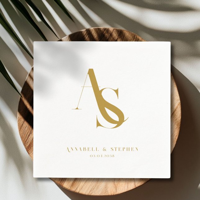 Classic, Minimal, Monogram, Wedding Napkins Serviette (Classic, Minimal, Monogram, Wedding Napkins)