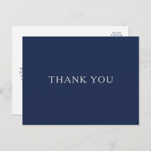 Classic Minimal Navy Blue Silver Wedding Vielen Da Postkarte