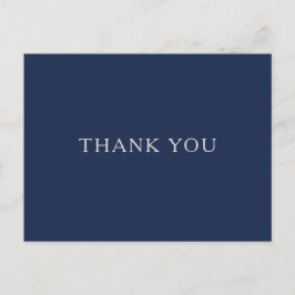 Classic Minimal Navy Blue Silver Wedding Vielen Da Postkarte