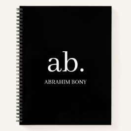 Classic Minimalist Black & White Monogram Notizbuch