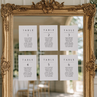 Classic Minimalist Wedding Seating Chart Card Einladung