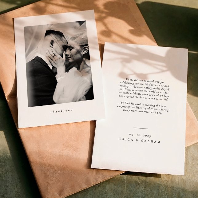 Classic Minimalist Wedding Thank You Card Dankeskarte (Von Creator hochgeladen)