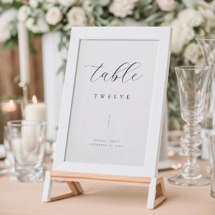 Classic Minimalistisch Black Wedding Tischnummer