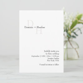 CLASSIC Minimalistisch Elegance Wedding Einladung