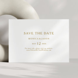 Classic Minimalistisch Gold Horizontal Save the Da Save The Date
