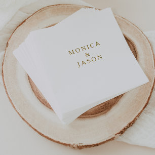 Classic Minimalistisch Gold Wedding Napkins Serviette