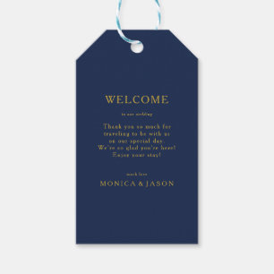 Classic Minimalistisch Navy Blue Gold Wedding Will Geschenkanhänger