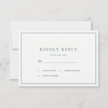 Classic Minimalistisch Navy Blue Wedding RSVP