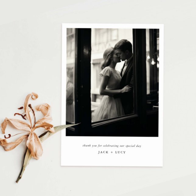 Classic Minimalistisch Wedding Foto Dankeschön Car Dankeskarte (Von Creator hochgeladen)