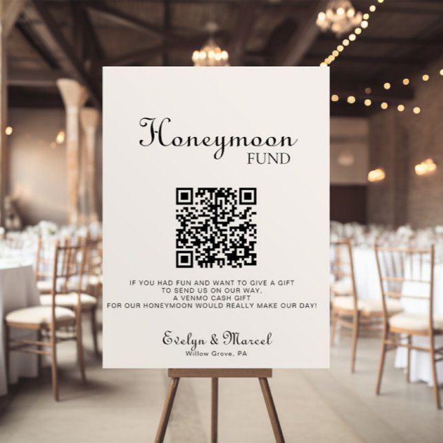 Classic Minimalistisch Wedding Honeymoon Fund Poster (Von Creator hochgeladen)