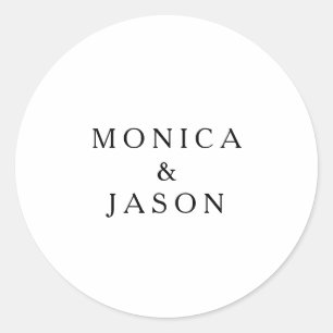 Classic Minimalistisch Wedding Umschlag Aufkleber