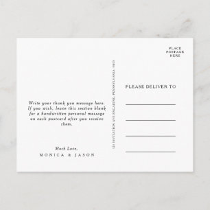 Classic Minimalistisch Wedding Vielen Dank Postcar Postkarte