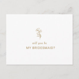 Classic Minimalistisch werden Sie meine Bridemaid  Einladungspostkarte