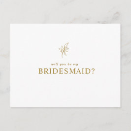 Classic Minimalistisch Werden Sie meine Bridesmaid Einladungspostkarte