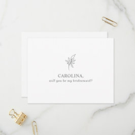 Classic Minimalistisch Werden Sie meine Bridesmaid Einladungspostkarte
