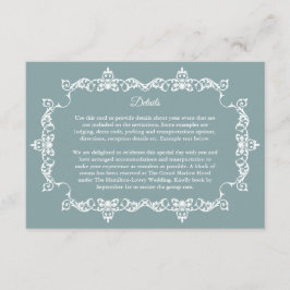 Classic Misty Sage Blue Ornately Framed Wedding Begleitkarte