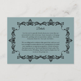 Classic Misty Sage Blue Ornately Framed Wedding Begleitkarte